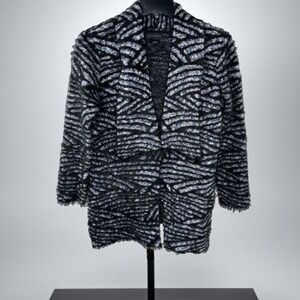 Investments Eyelash Yarn Open Front Waterfall Cardigan Size Large Ulta Soft